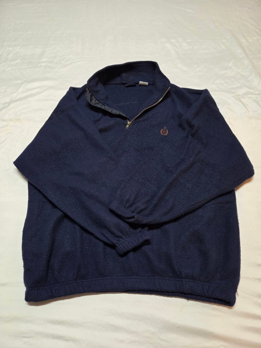 Bugle Boy Men's Navy Half-Zip Sweater with Crest